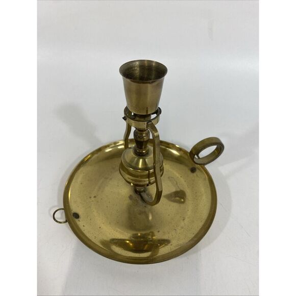 Vintage English Nautical Ship Boat Brass Weighted Swinging Taper Candle Holder - Picture 2 of 10